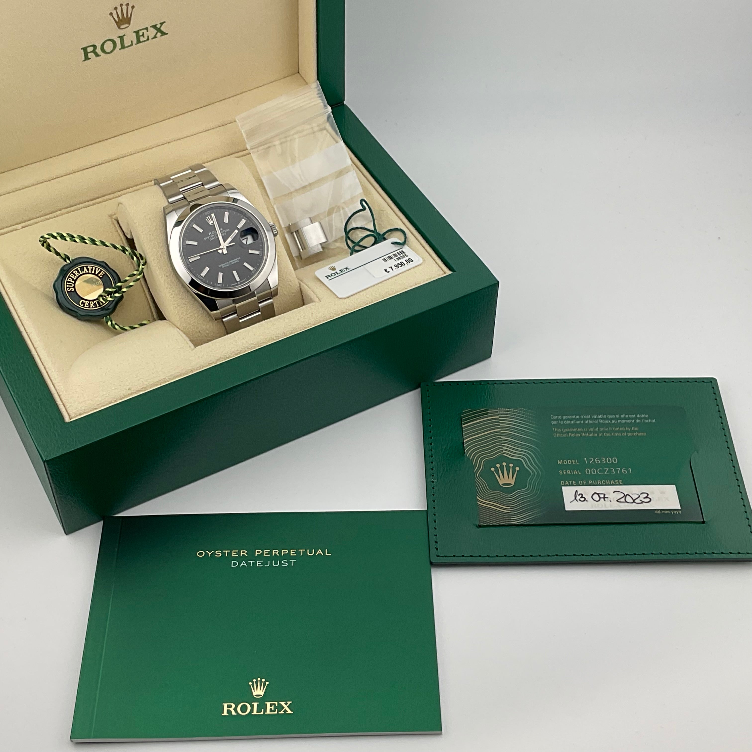 Rolex Datejust 41 | 126300 schwarz oyster | 2023 | full set