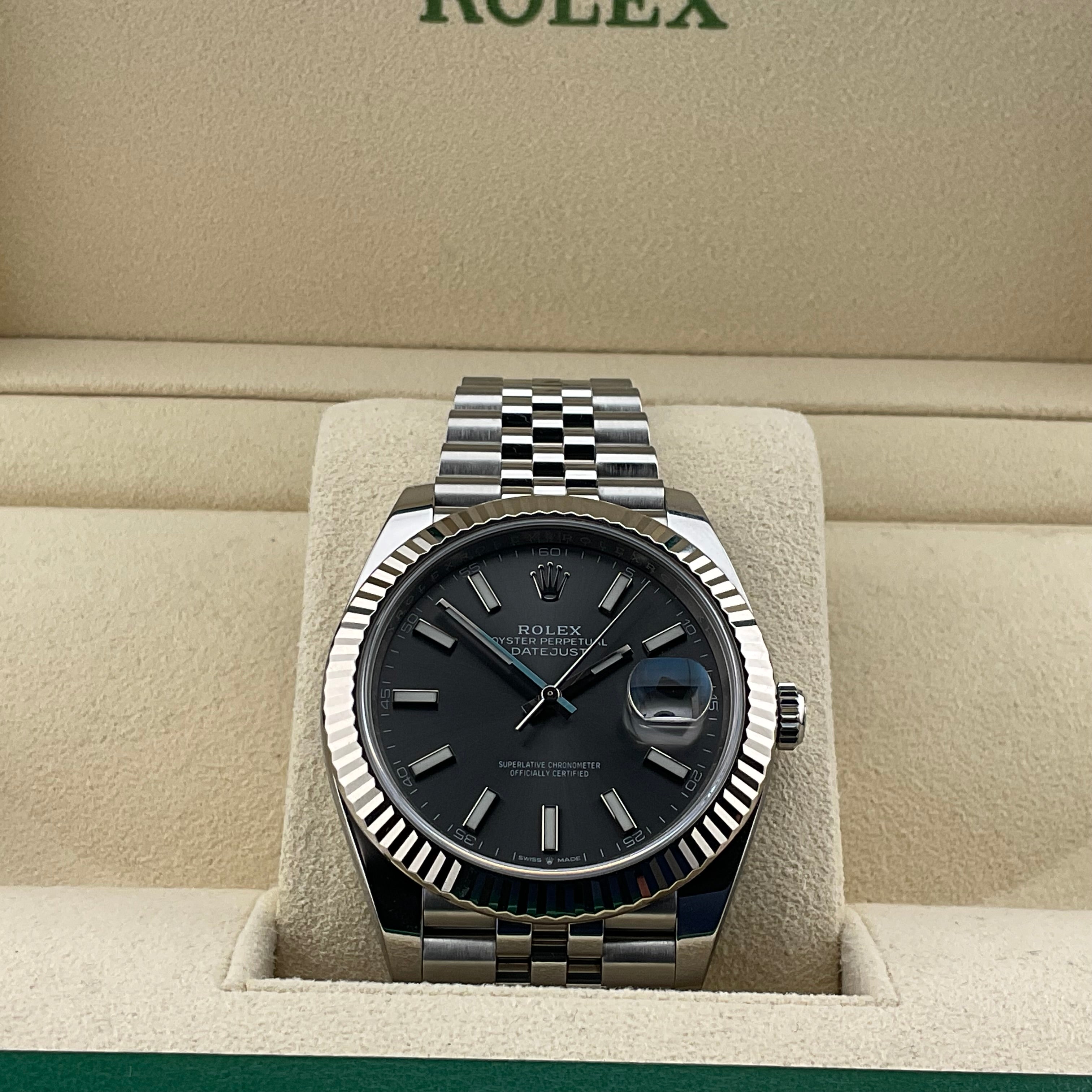 Rolex Datejust 41 | 126334 rhodium jubilee | 2023 | full set