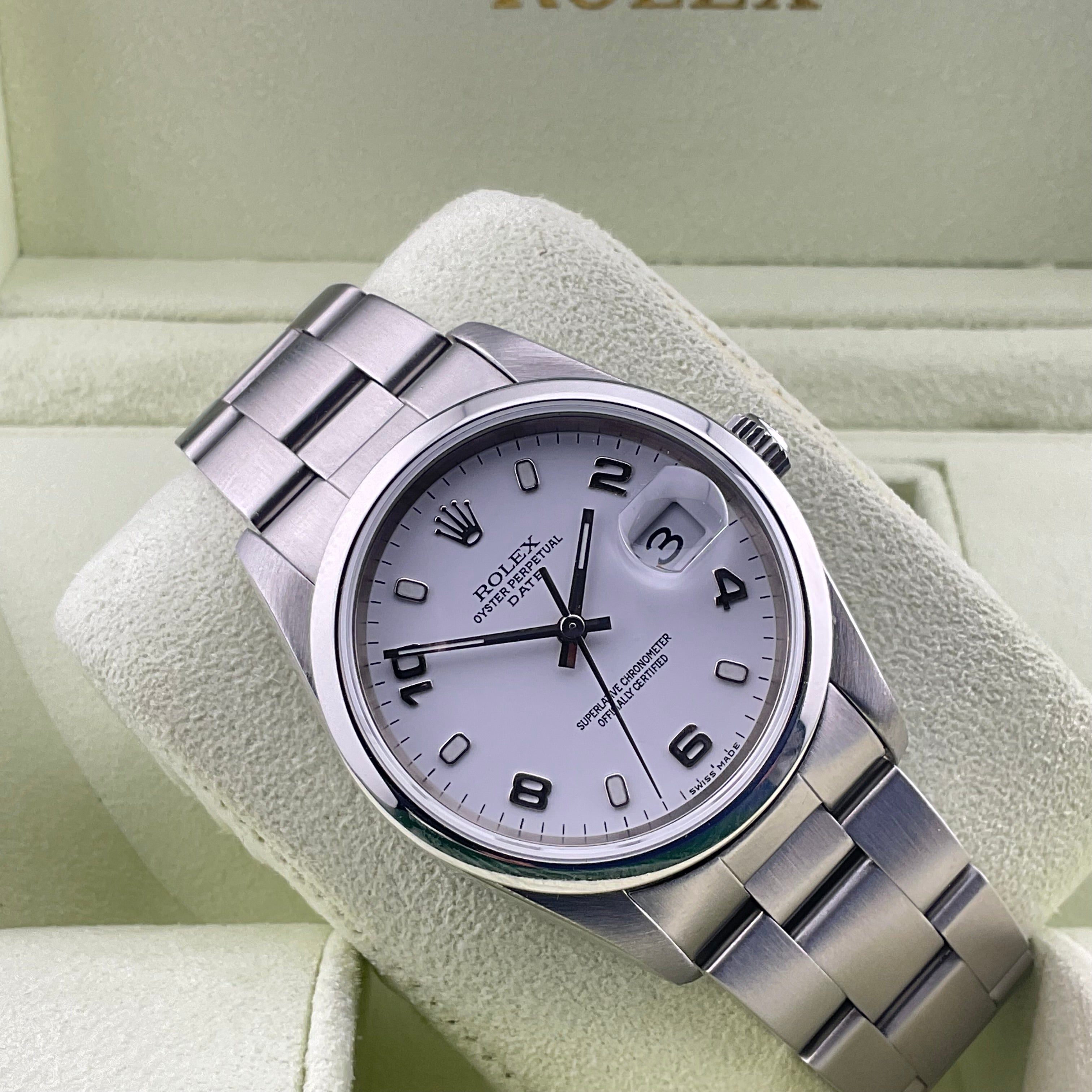 Rolex Oyster Date 34 | 115200 weiss | 2006 | full set