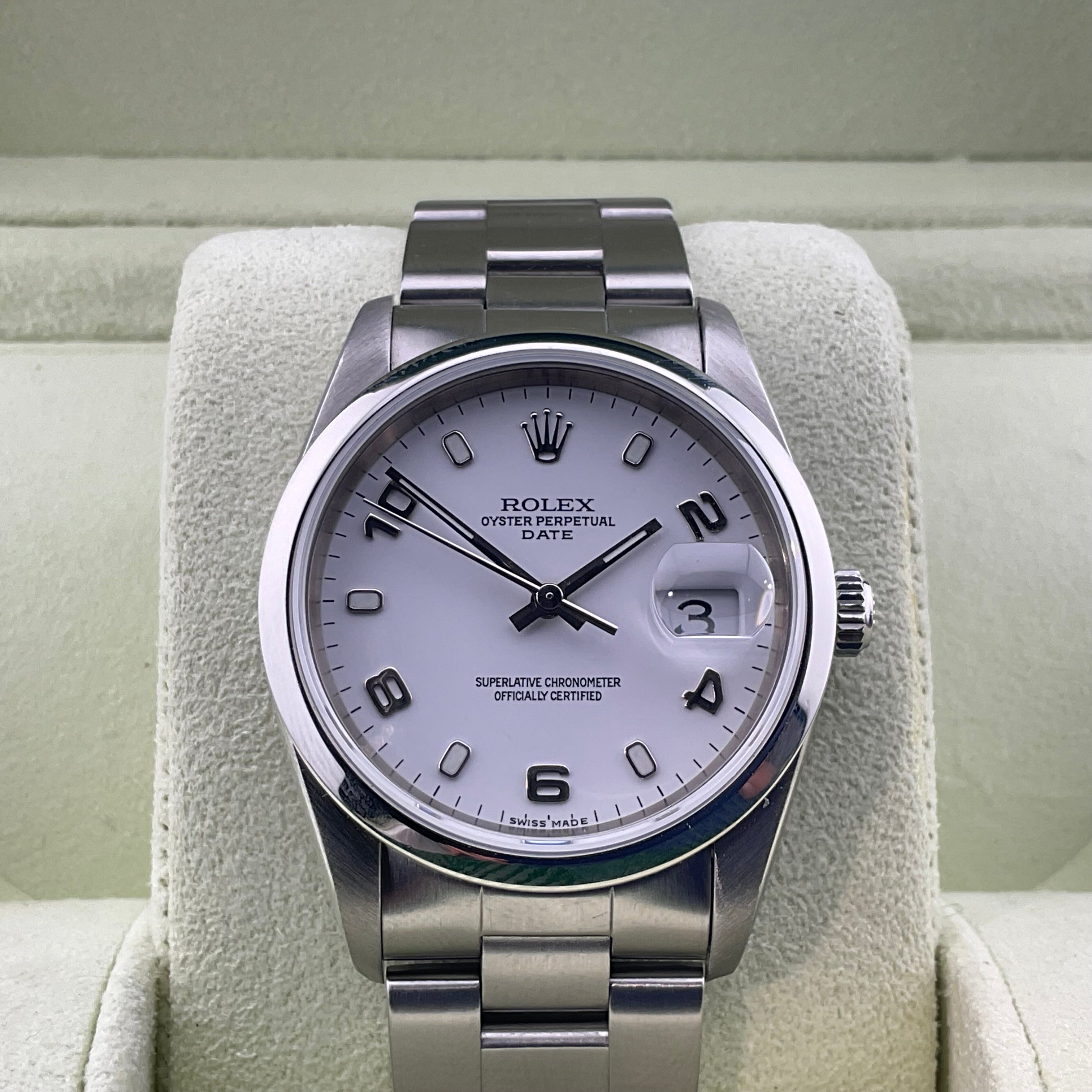 Rolex Oyster Date 34 | 115200 weiss | 2006 | full set