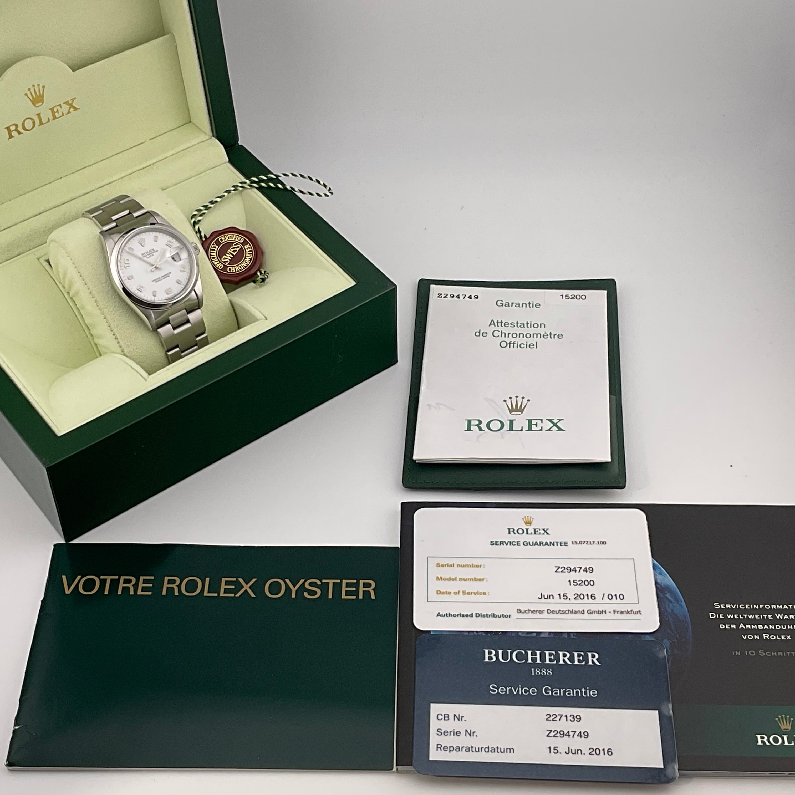 Rolex Oyster Date 34 | 115200 weiss | 2006 | full set