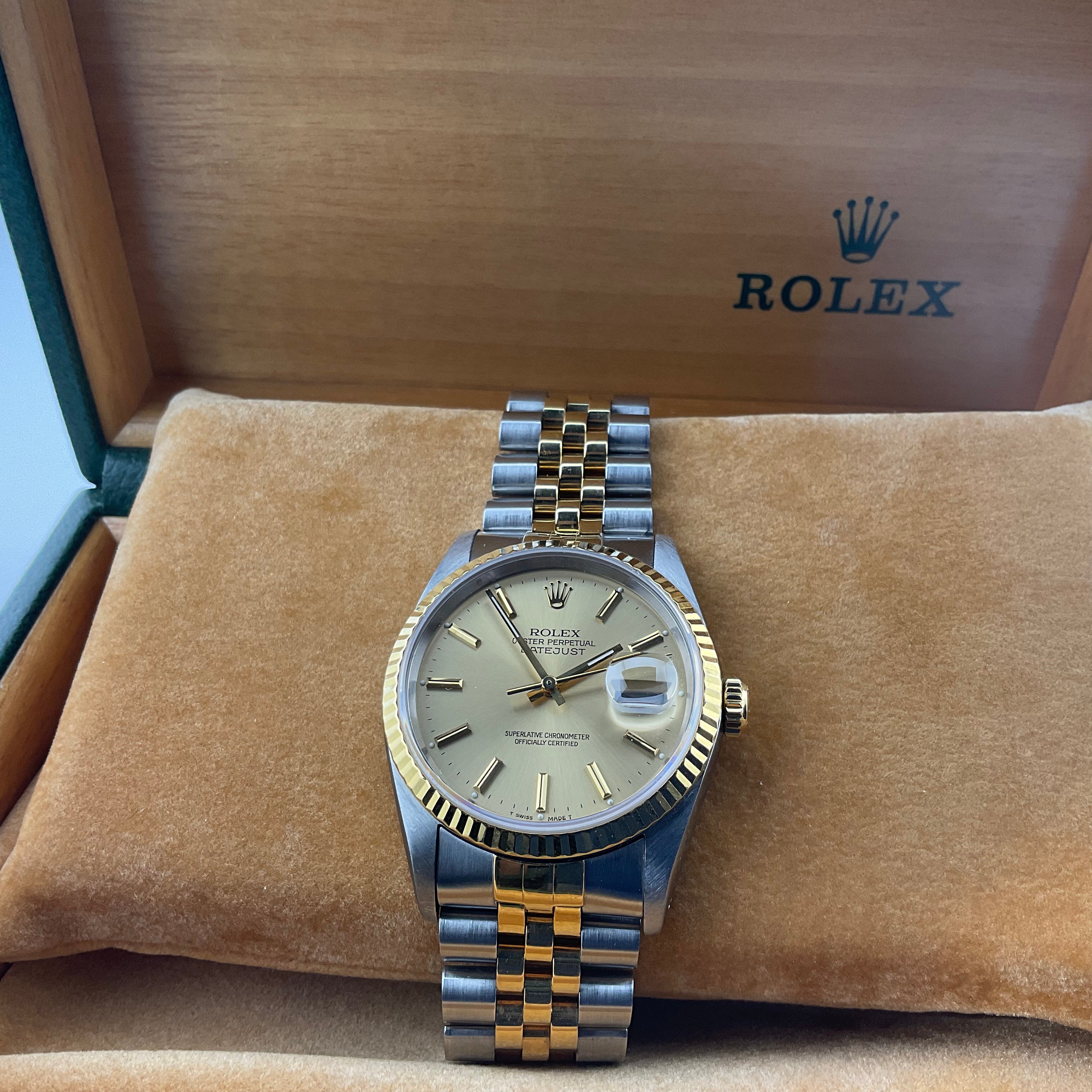 Rolex Datejust 36 | 16233 | champagne | 1993 | Full set