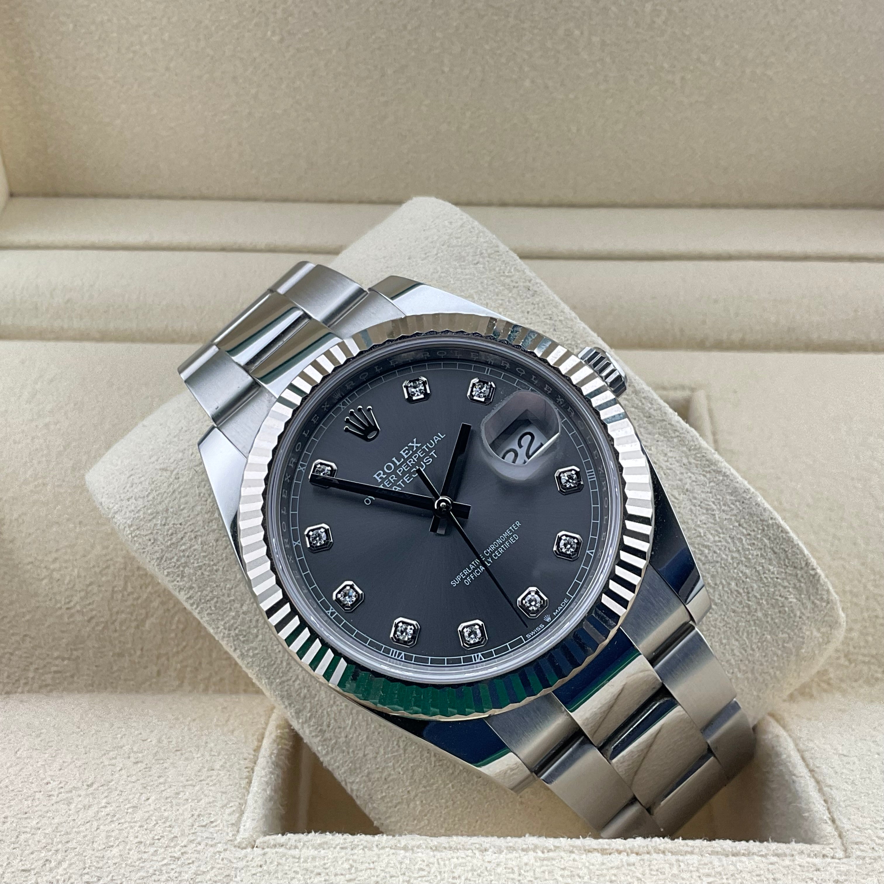 Rolex Datejust 41 | 126334 rhodium Diamant oyster | 2021 | full set
