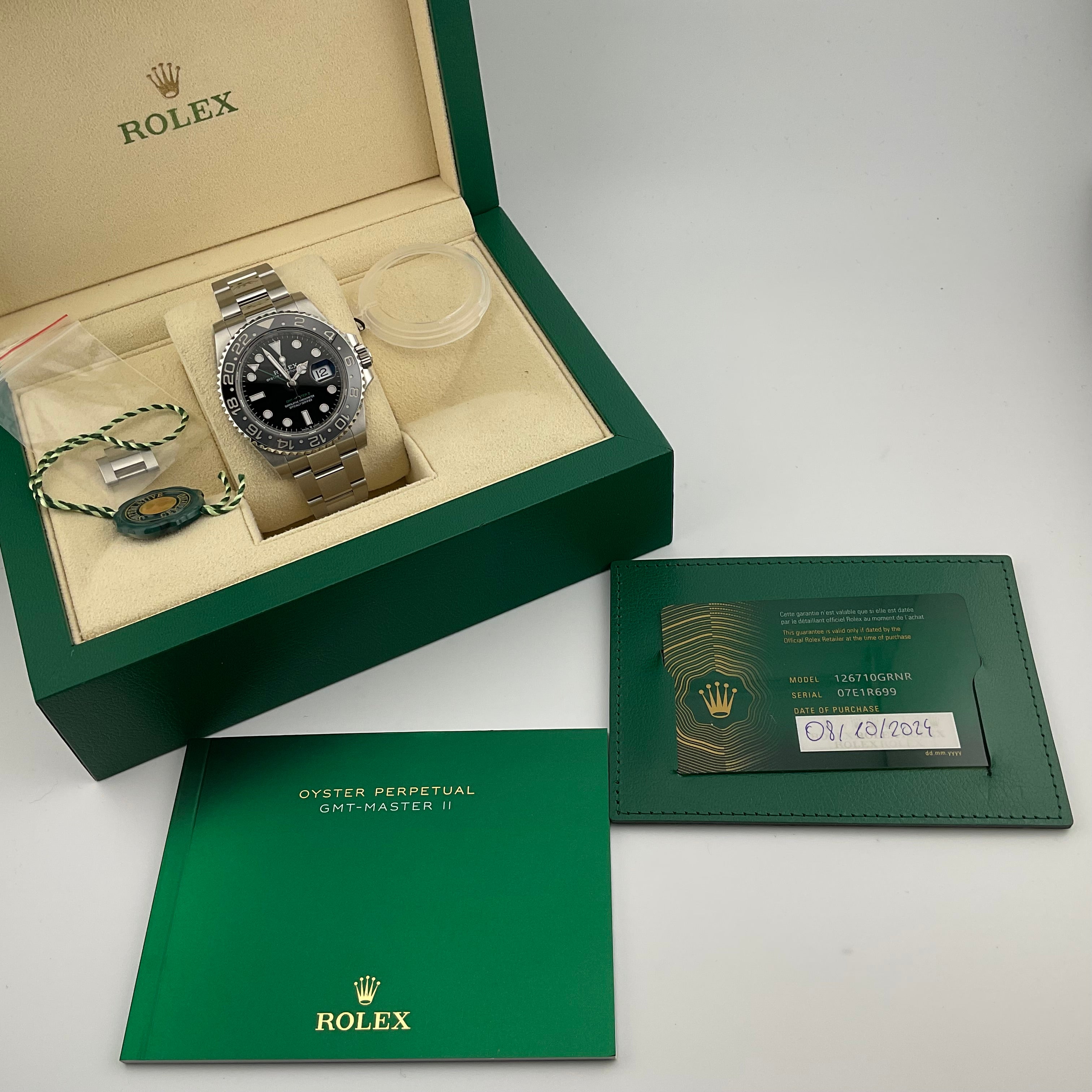 Rolex GMT Master II Bruce Wayne | 126710GRNR | 2024 | Full Set
