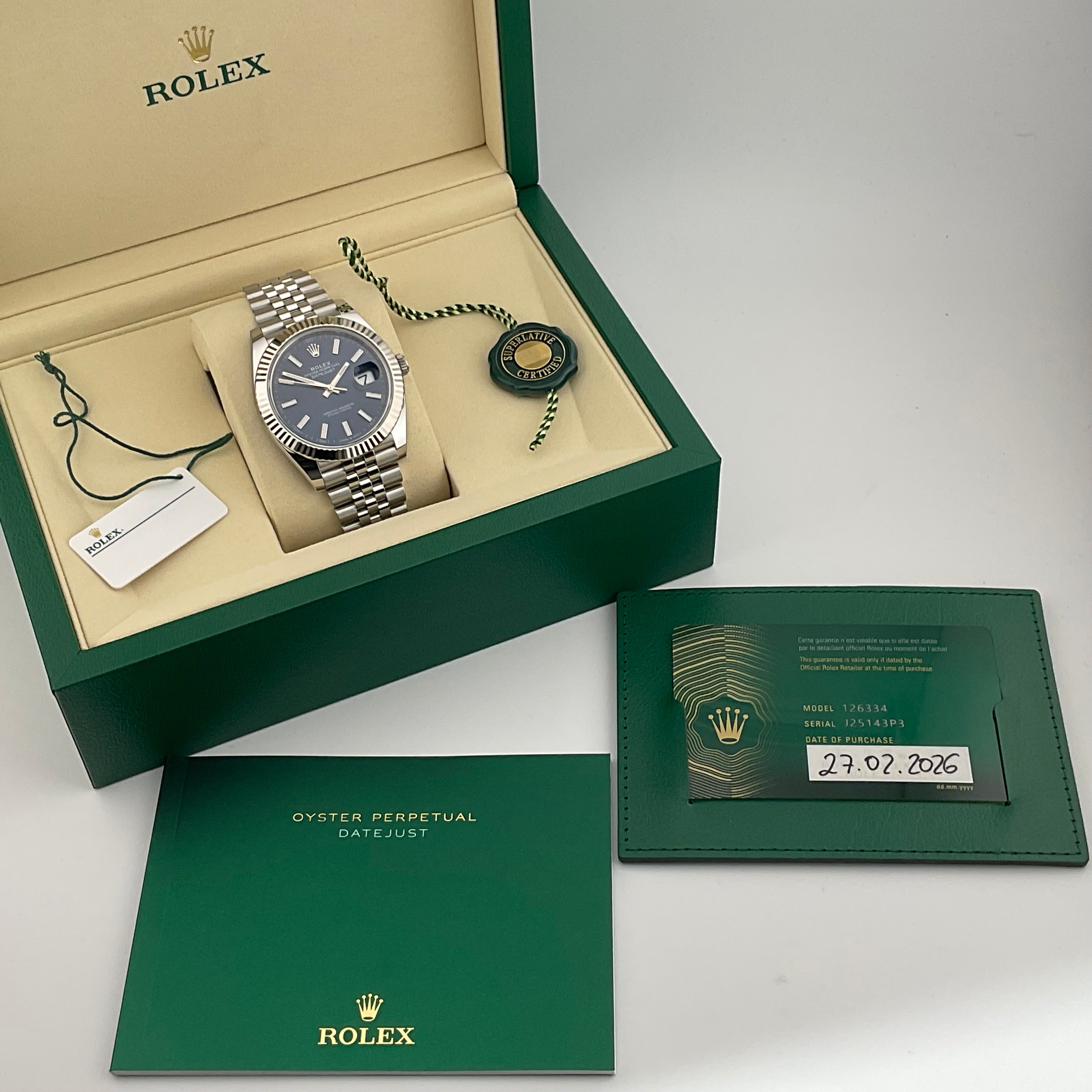 Rolex Datejust 41 | 126334 blau jubilee | 2026 | full set Ungetragen