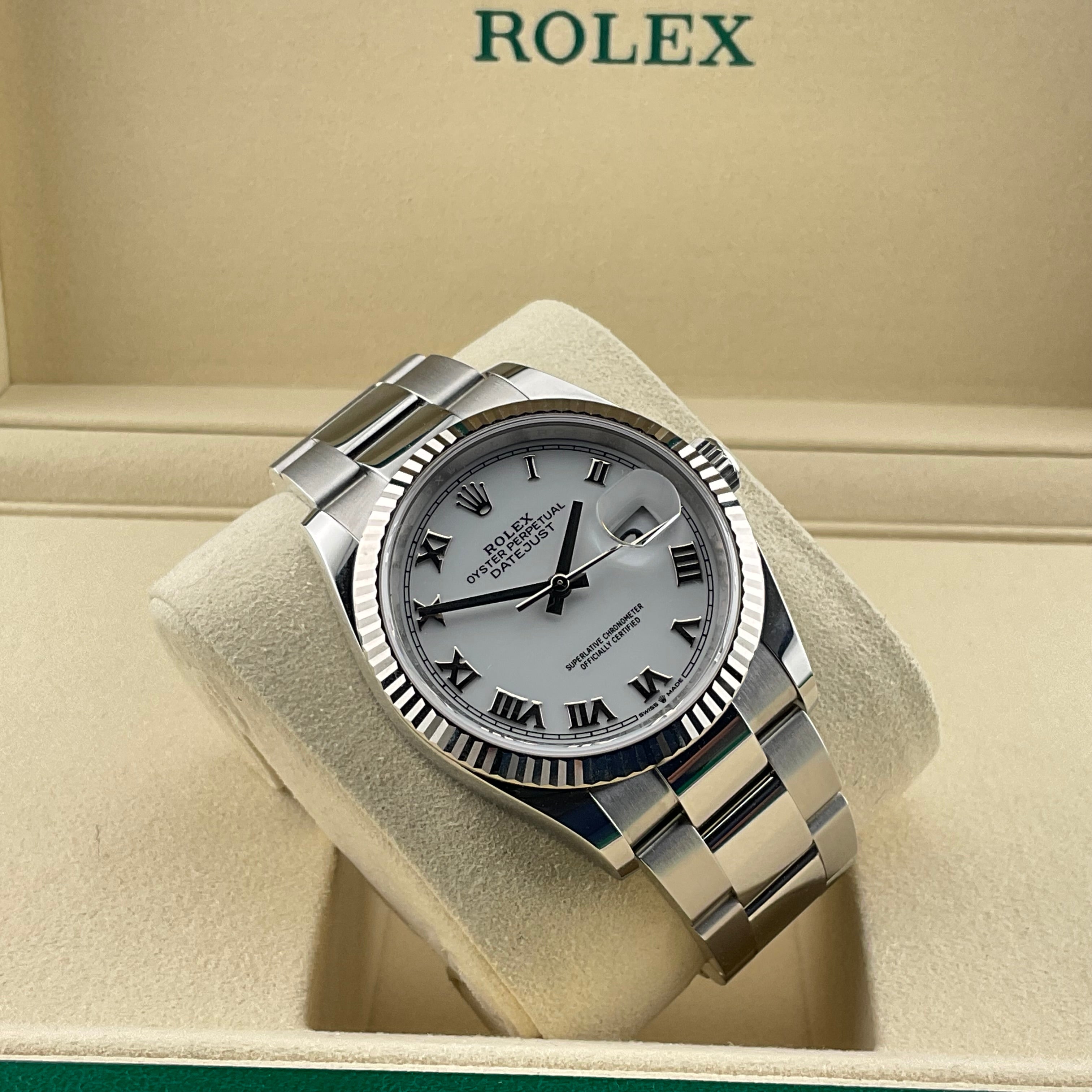 Rolex Datejust 36 | 126234 weiss römisch oyster | 2025 | full set
