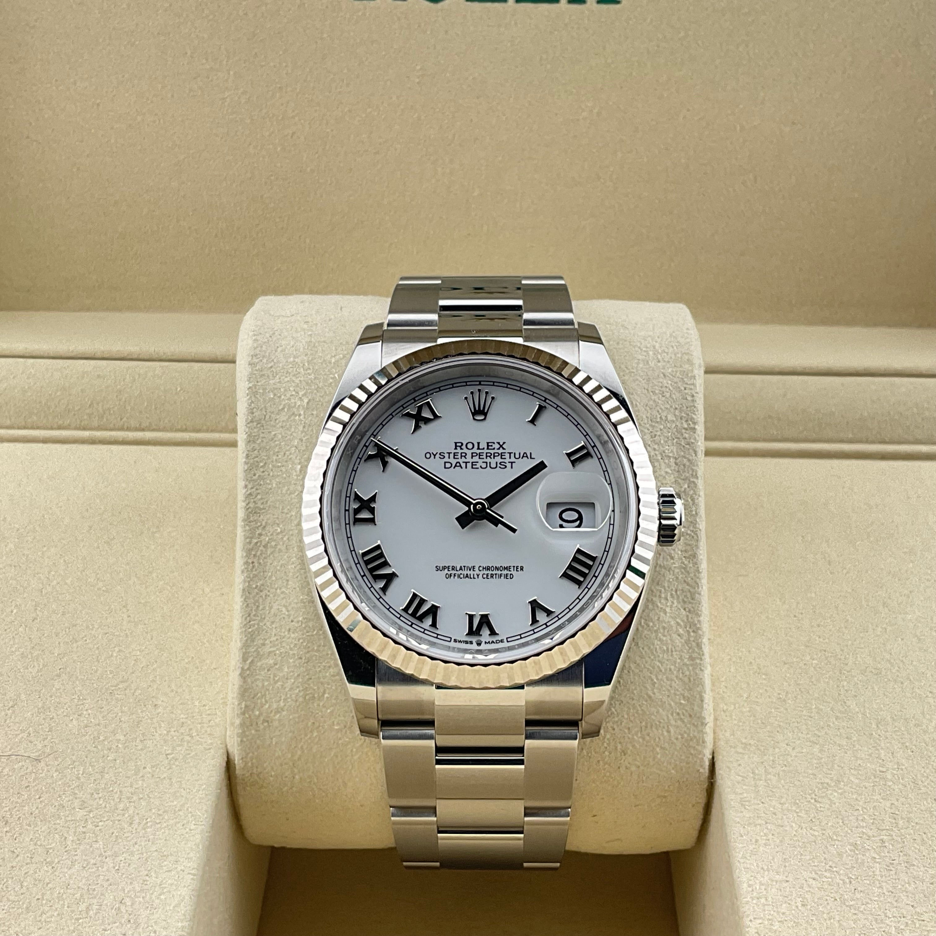 Rolex Datejust 36 | 126234 weiss römisch oyster | 2025 | full set