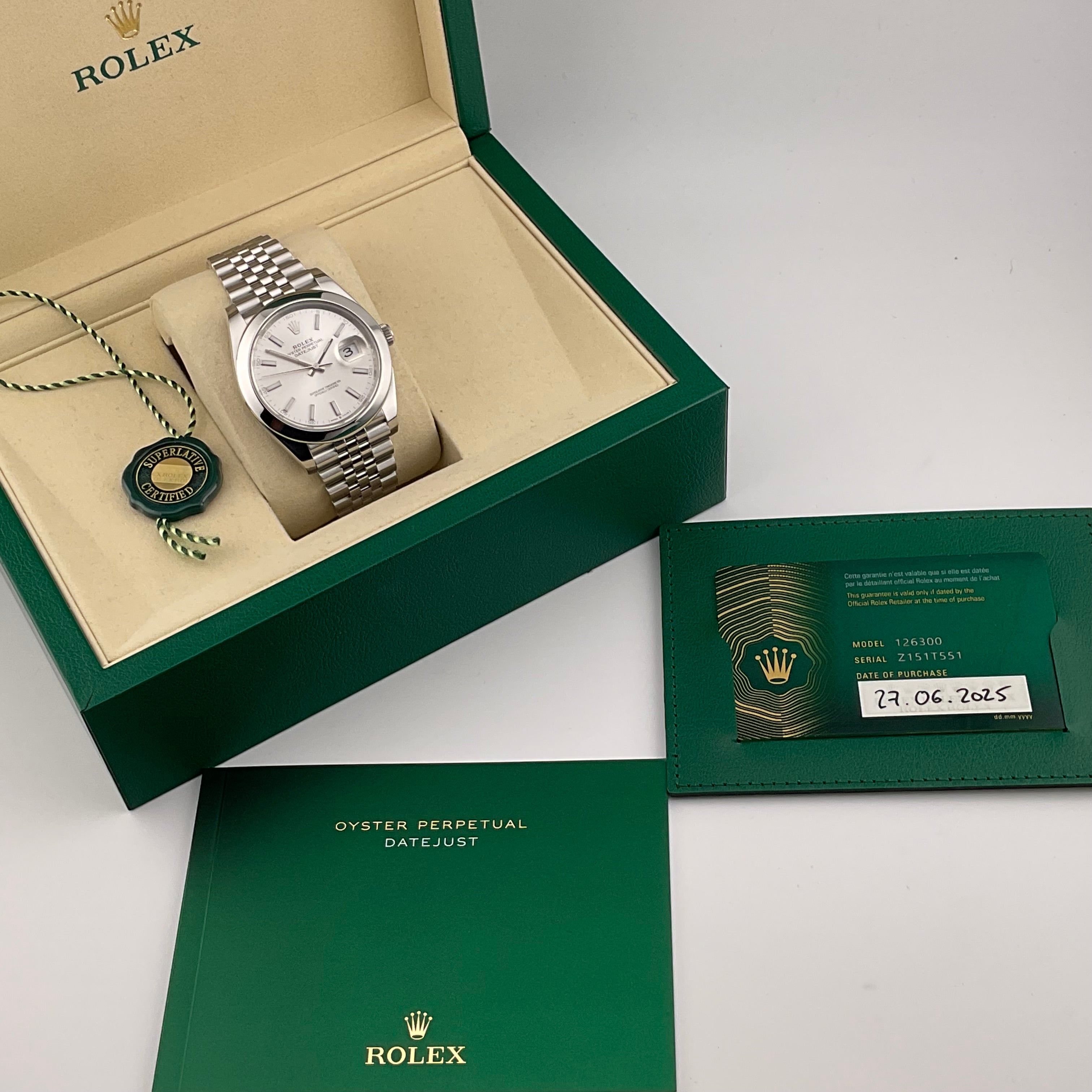 Rolex Datejust 41 | 126300 silber jubilee | 2025 | full set