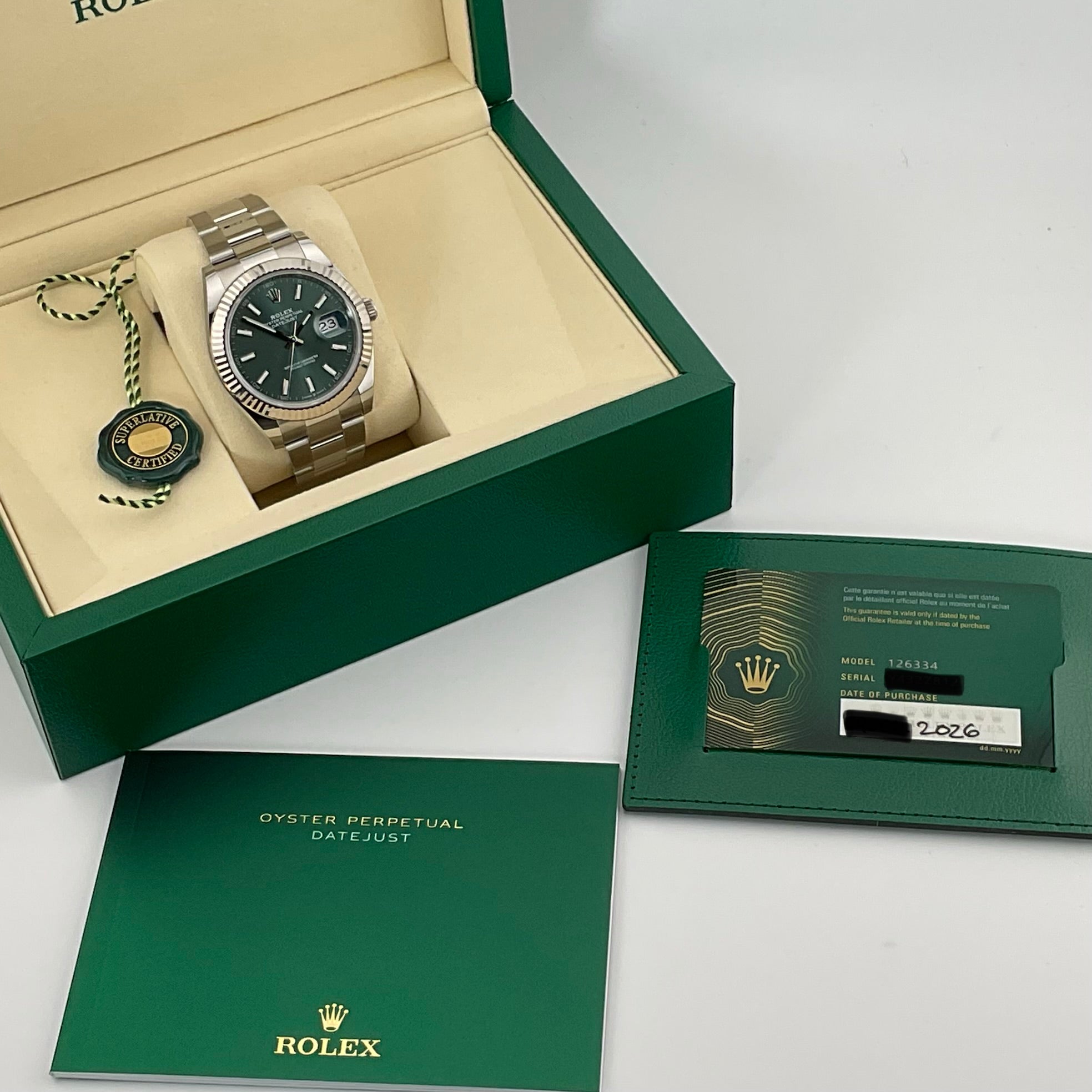 Rolex Datejust 41 | 126334 grün oyster | 2026 | full set Ungetragen