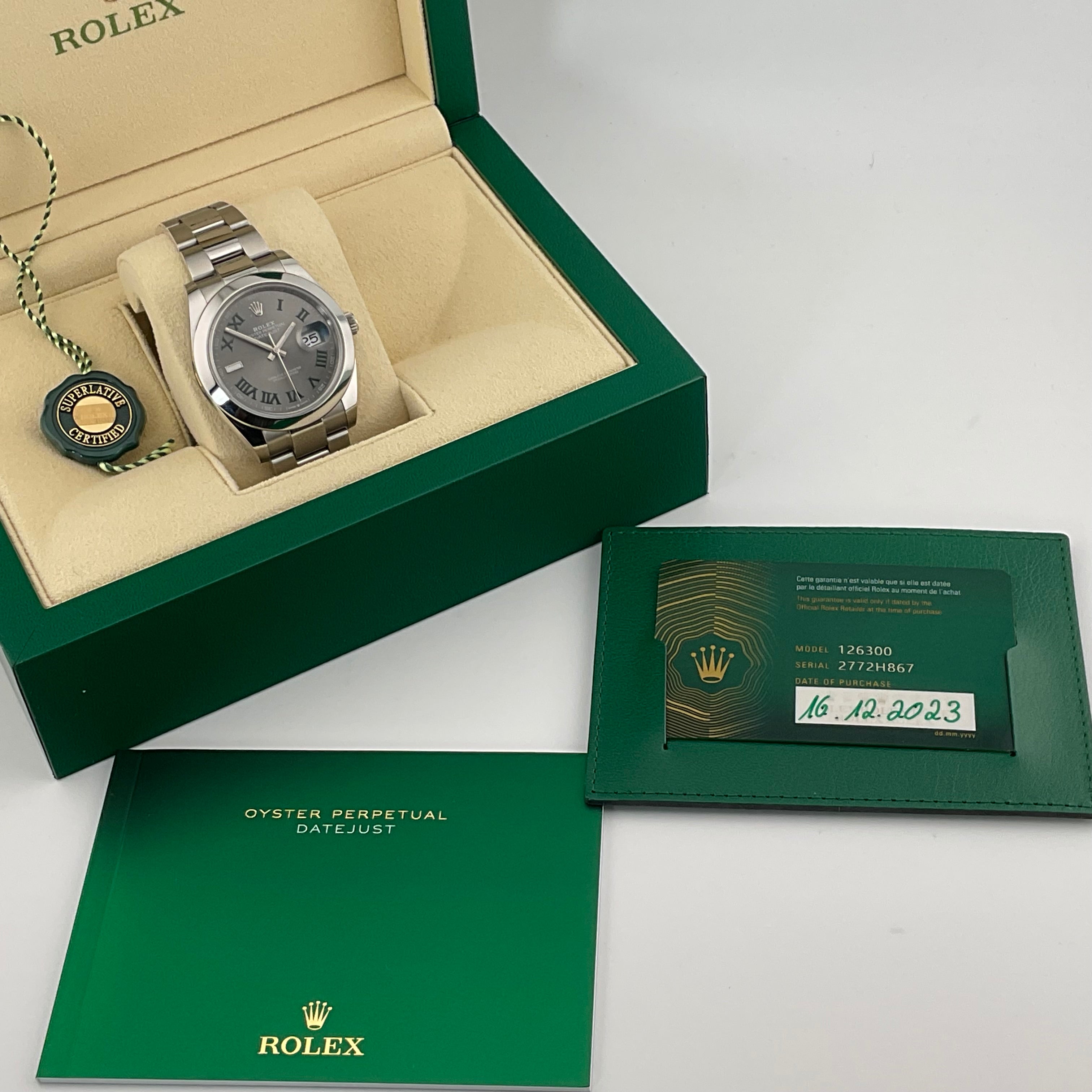Rolex Datejust 41 | 126300 wimbledon oyster | 2023 | full set