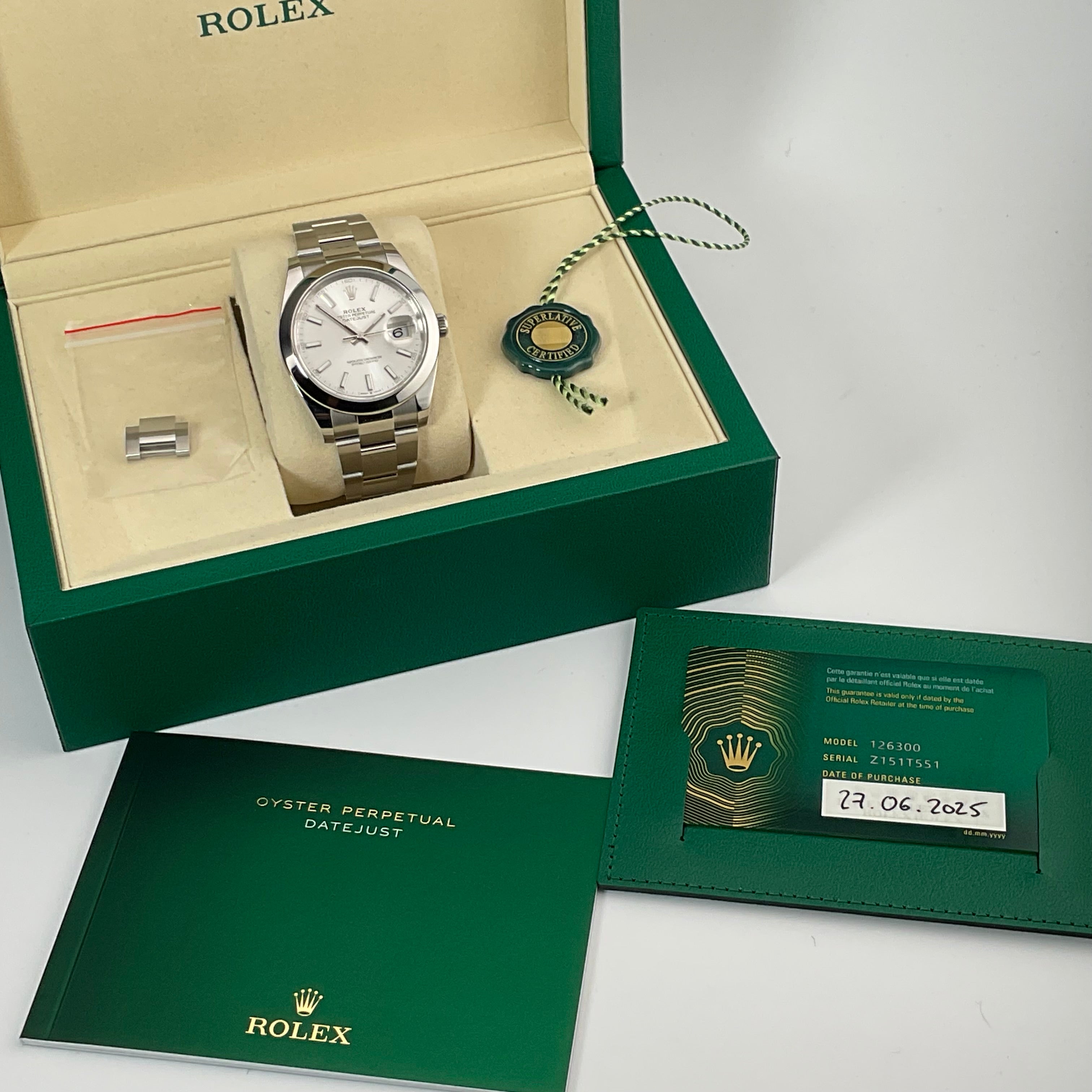 Rolex Datejust 41 | 126300 silber oyster | 2025 | full set