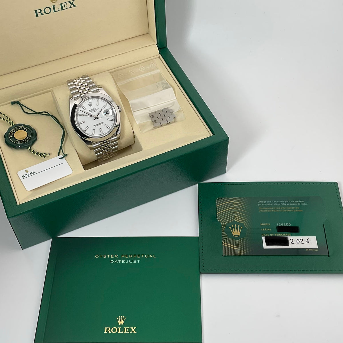 Rolex Datejust 41 | 126300 weiss jubilee | 2026 | full set ungetragen
