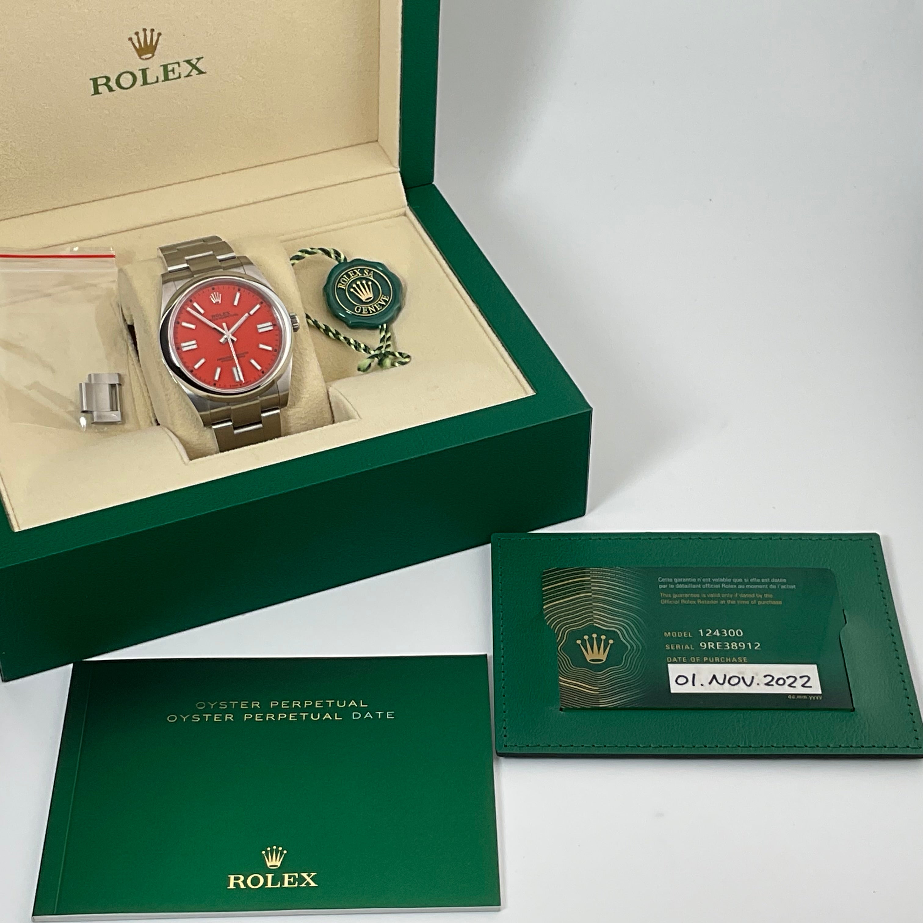 Rolex Oyster Perpetual 41 | 124300 coral | 2022 | full set