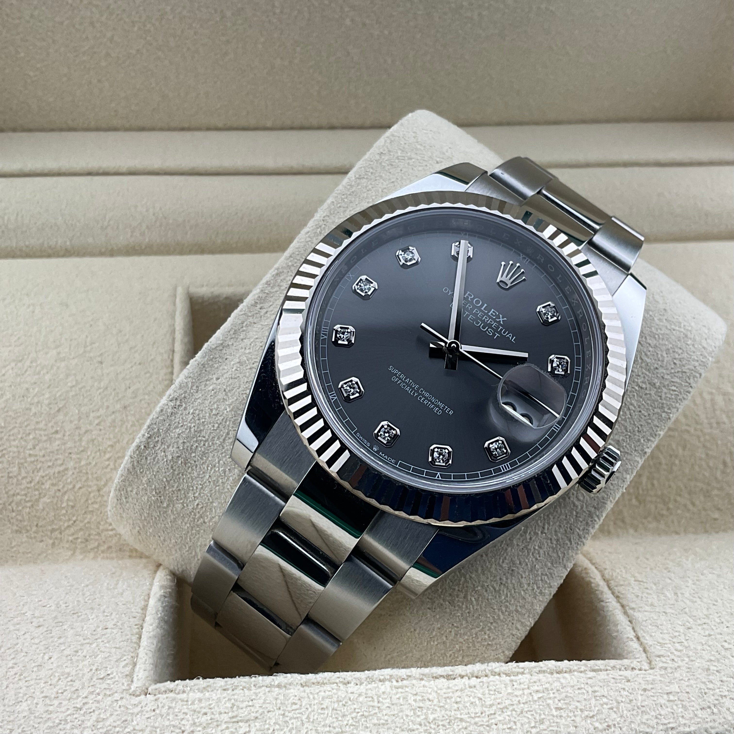 Rolex Datejust 41 | 126334 rhodium Diamant oyster | 2021 | full set