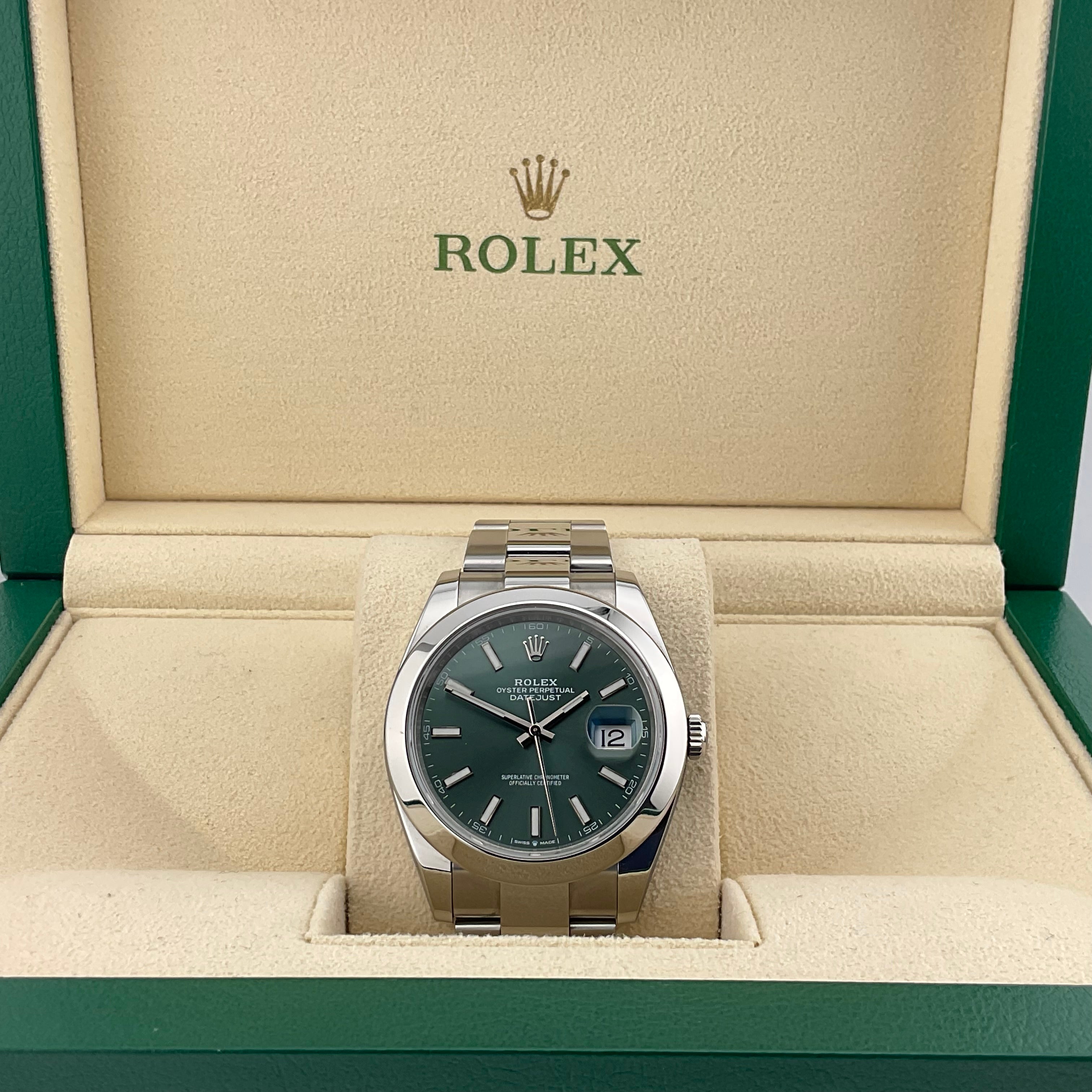 Rolex Datejust 41 | 126300 grün oyster | 2022 | full set
