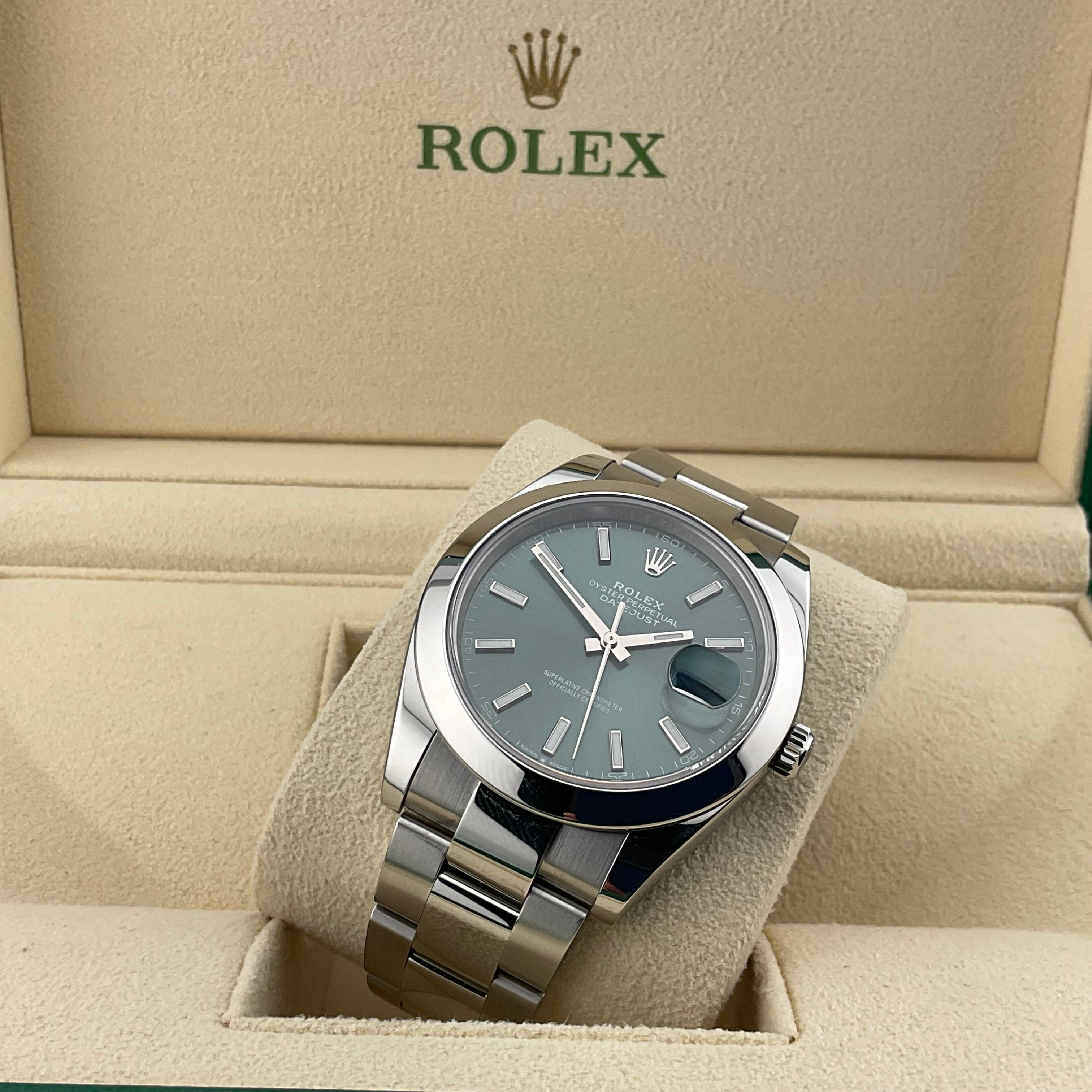 Rolex Datejust 41 | 126300 grün oyster | 2022 | full set