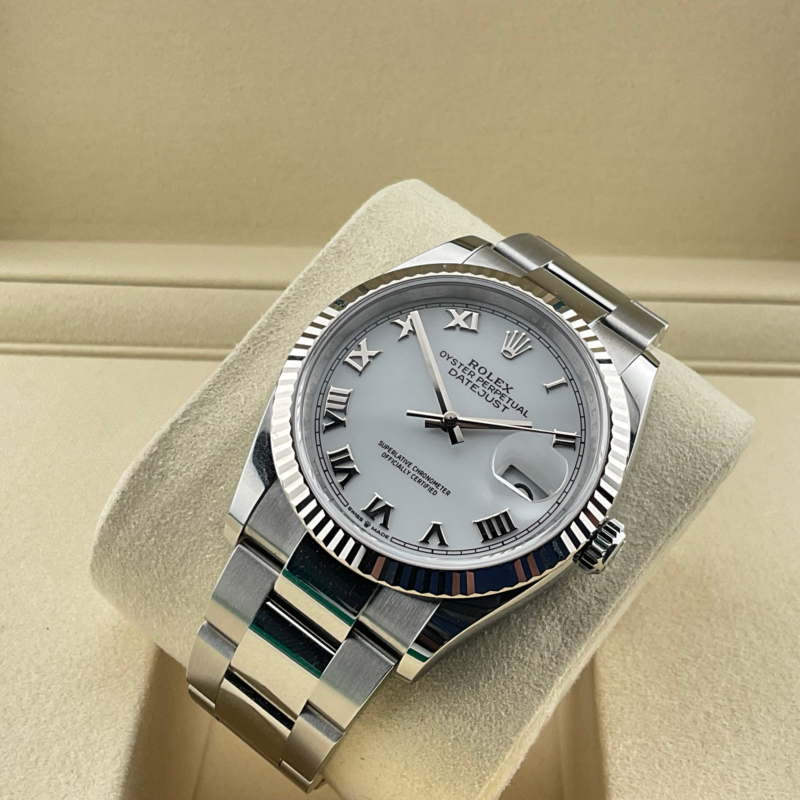 Rolex Datejust 36 | 126234 weiss römisch oyster | 2025 | full set