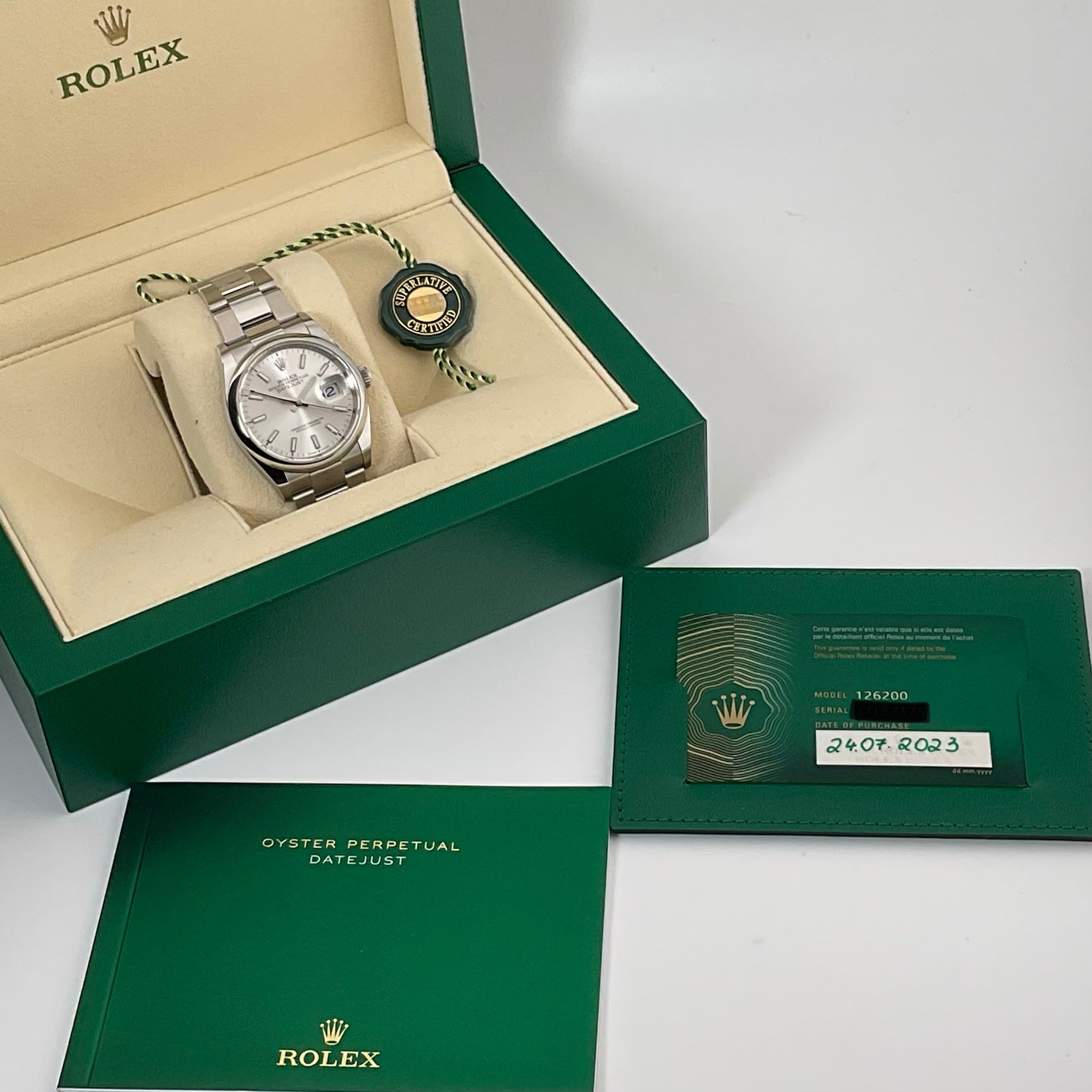 Rolex Datejust 36 | 126200 silber oyster | 2023 | full set | ungetragen