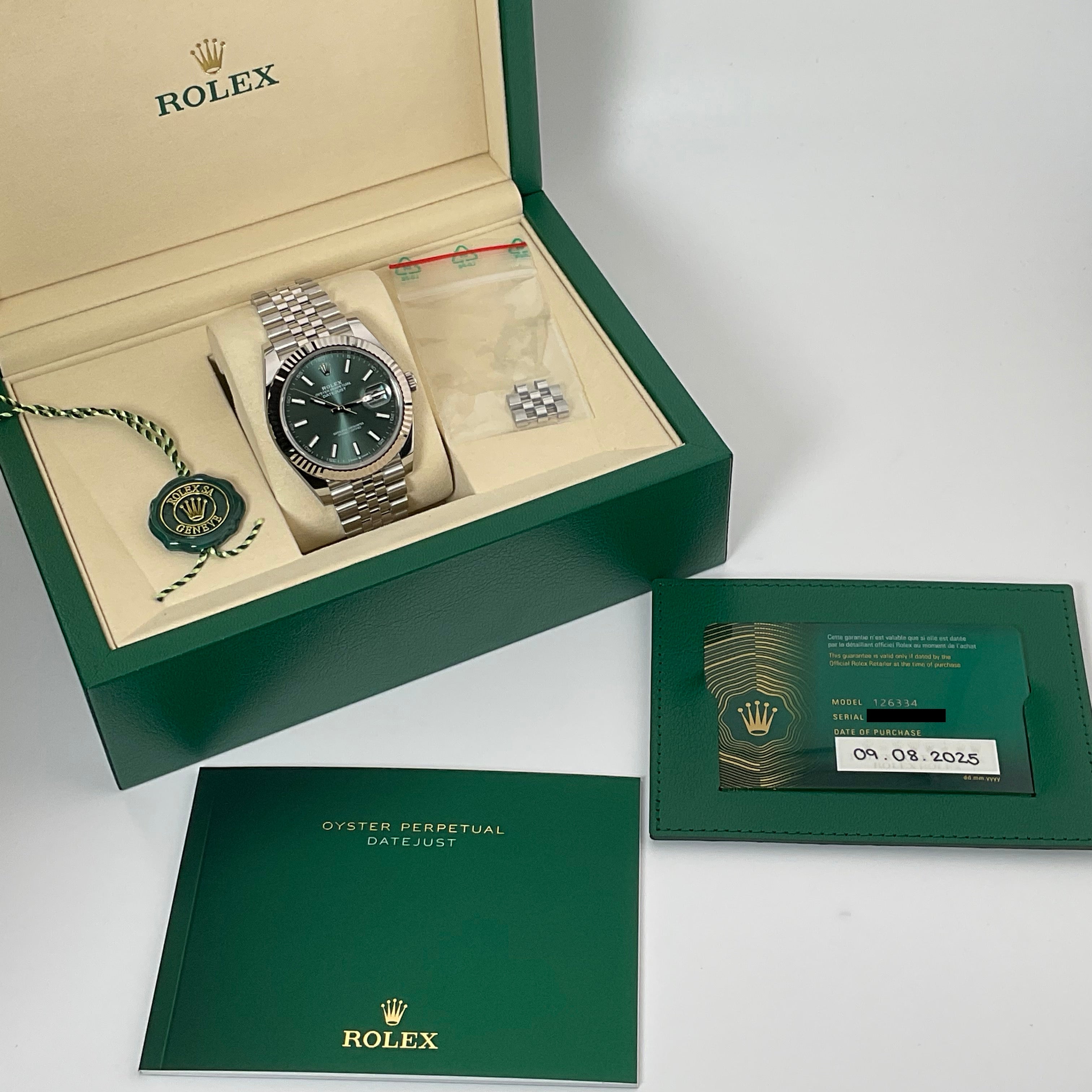 Rolex Datejust 41 | 126334 grün jubilee | 2025 | full set