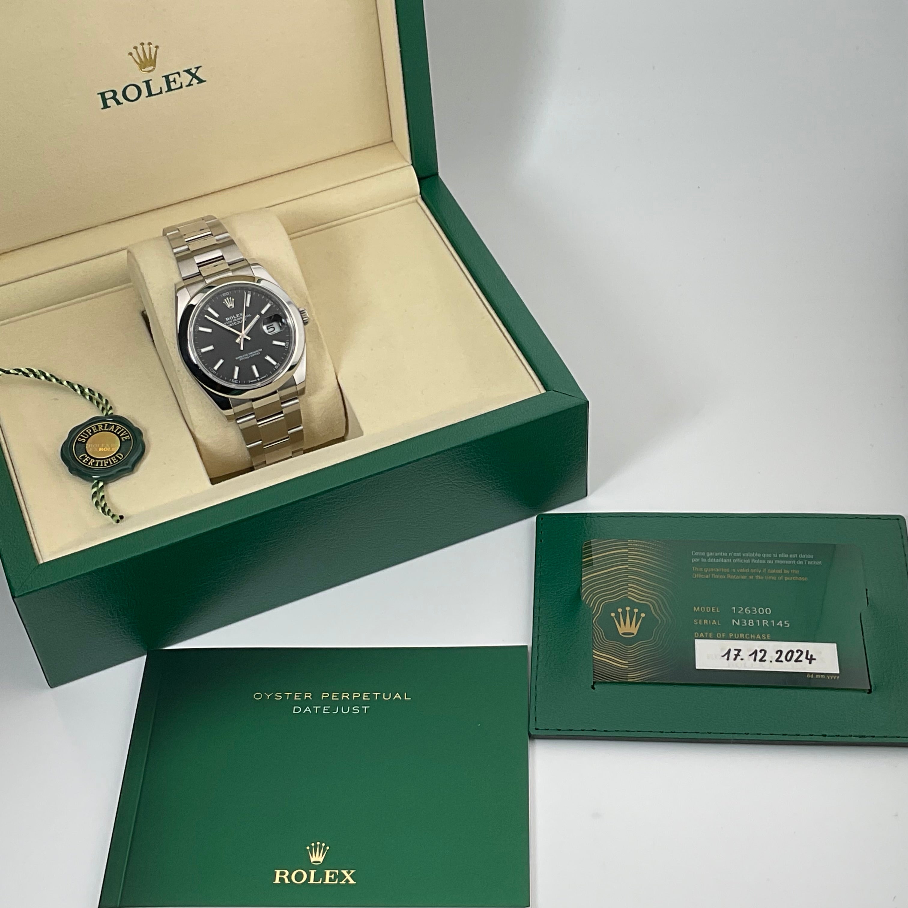 Rolex Datejust 41 | 126300 schwarz oyster | 2024 | full set