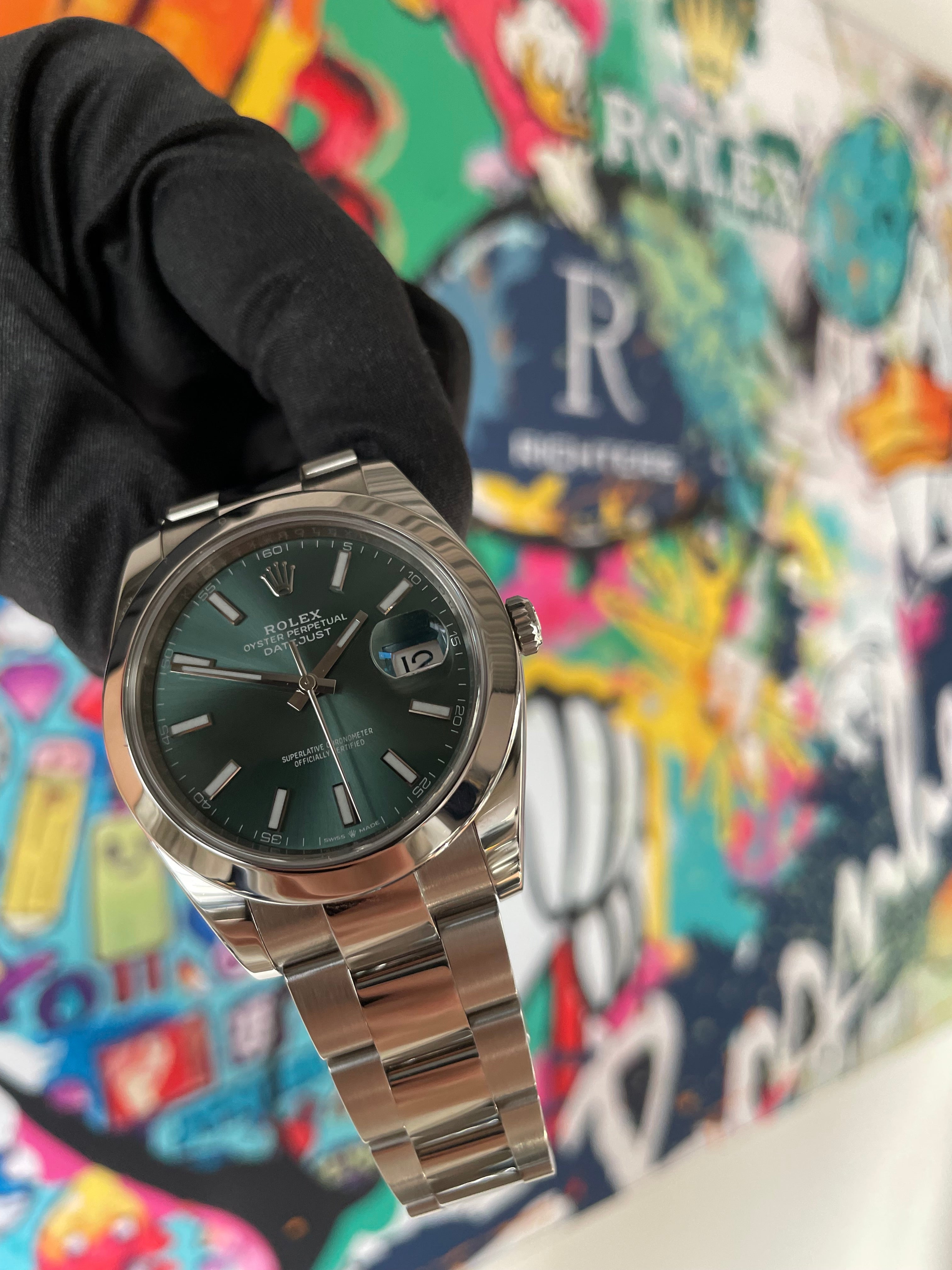 Rolex Datejust 41 | 126300 grün oyster | 2022 | full set