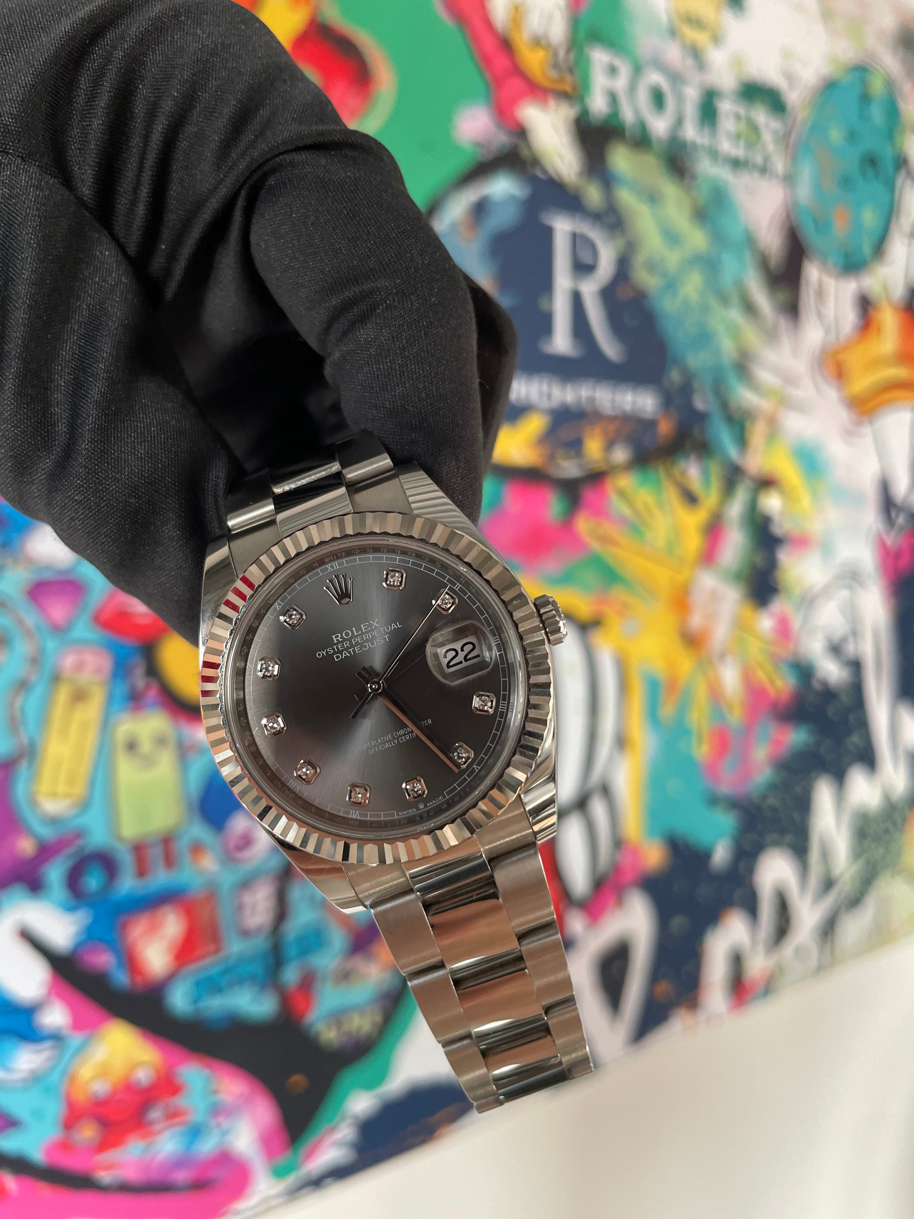 Rolex Datejust 41 | 126334 rhodium Diamant oyster | 2021 | full set